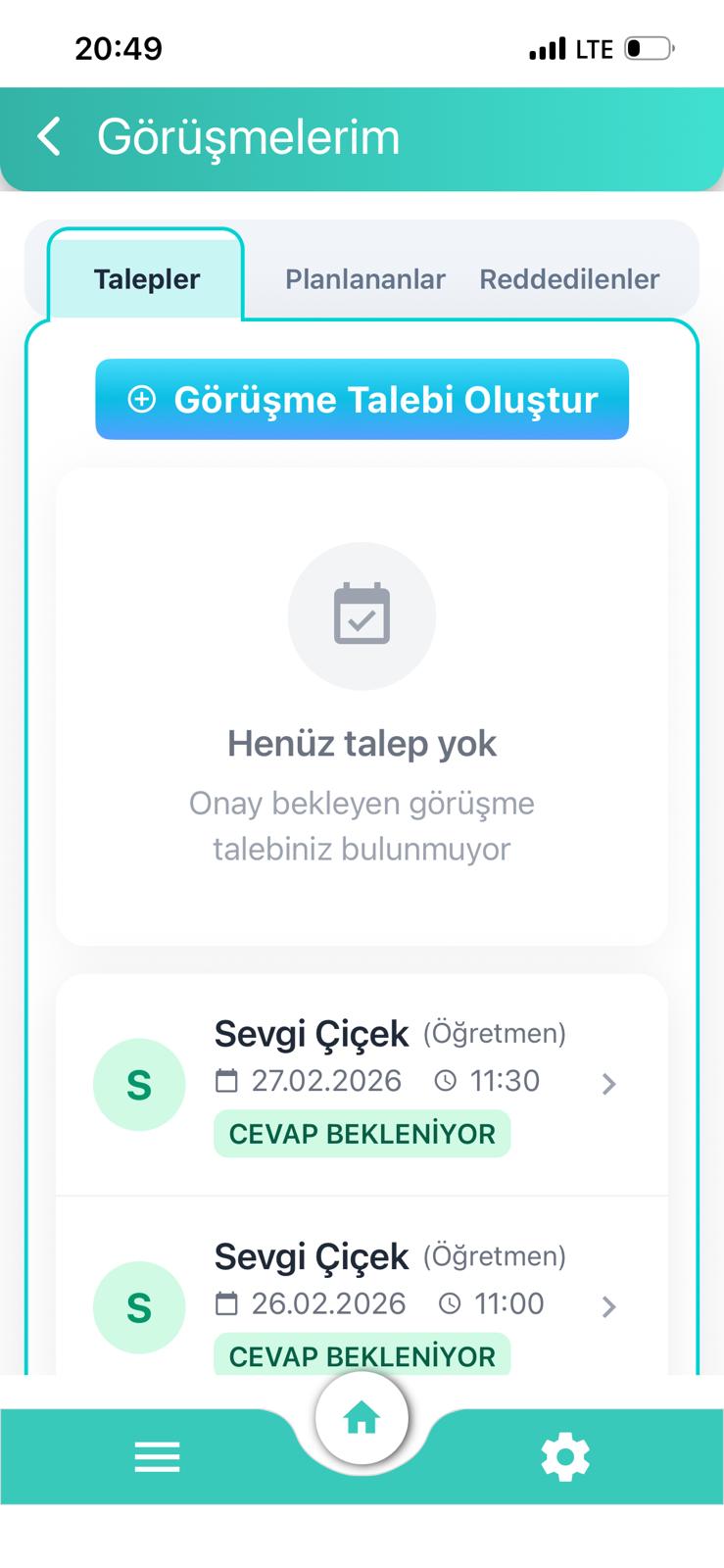 Öğretmen ekranı